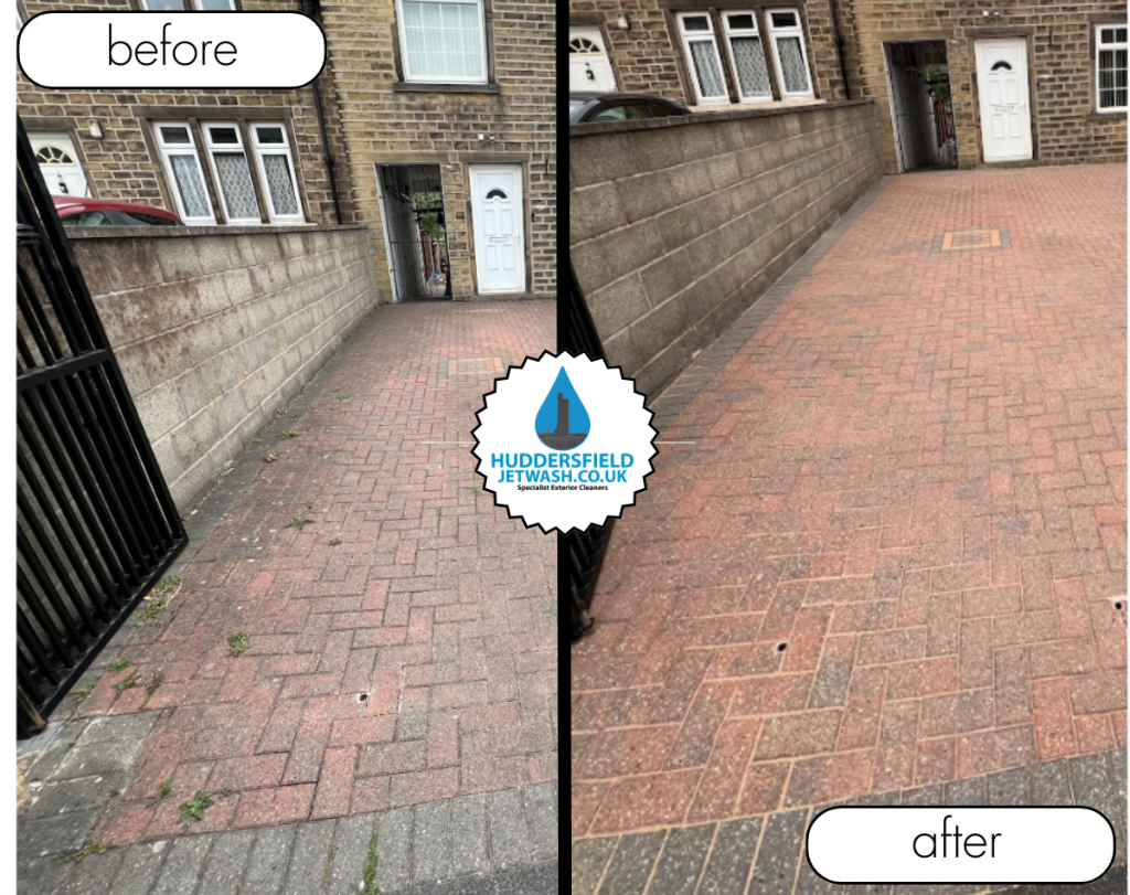Huddersfield Block Paving Driveway cleaning in Golcar